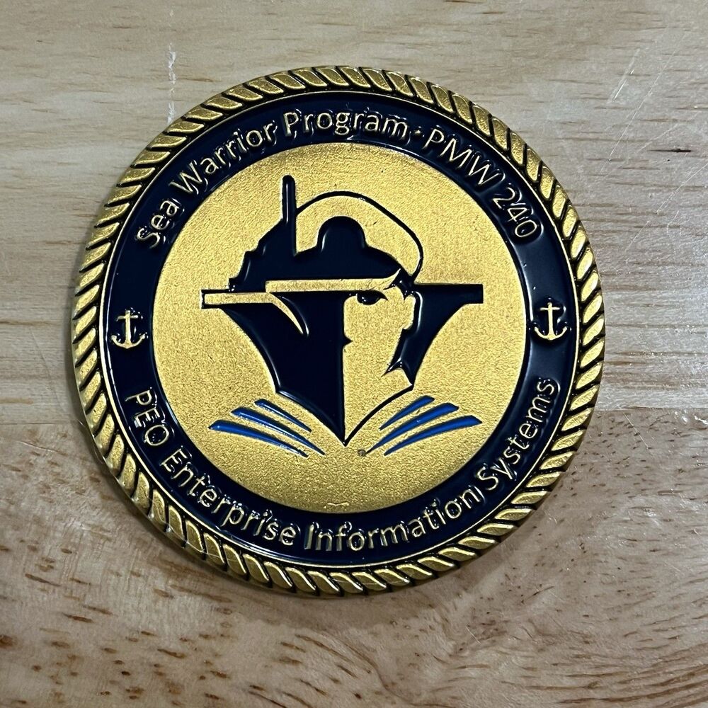 Challenge Coin US Navy USN Sea Warrior Program PMW 240 Enterprise Information